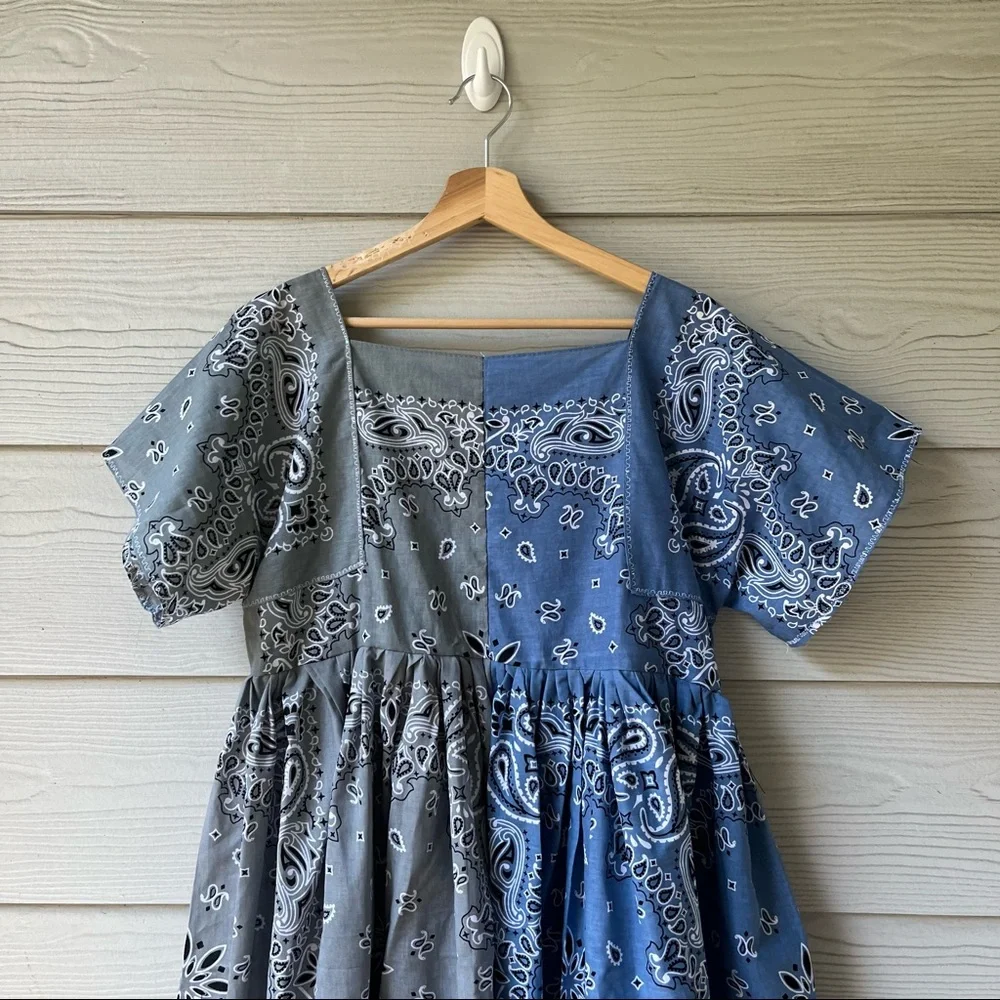Handmade Bandana Dress/Half&Half - Picture 4 of 16